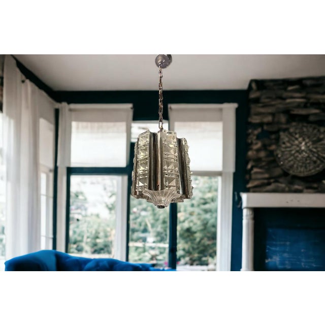 Cut Crystal & Chrome Pendant Light, 1970s For Sale - Image 3 of 14