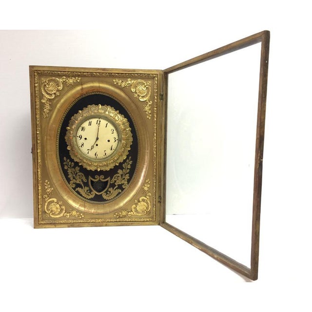 19th Century French Gilt Wall Clock in Shadow Box Chairish