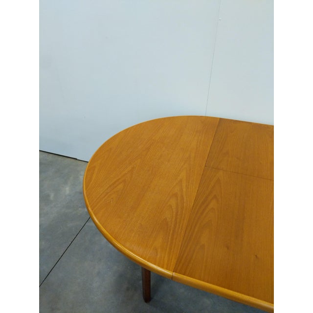 Vintage Mid Century Modern Teak Extendable Dining Table For Sale - Image 10 of 12