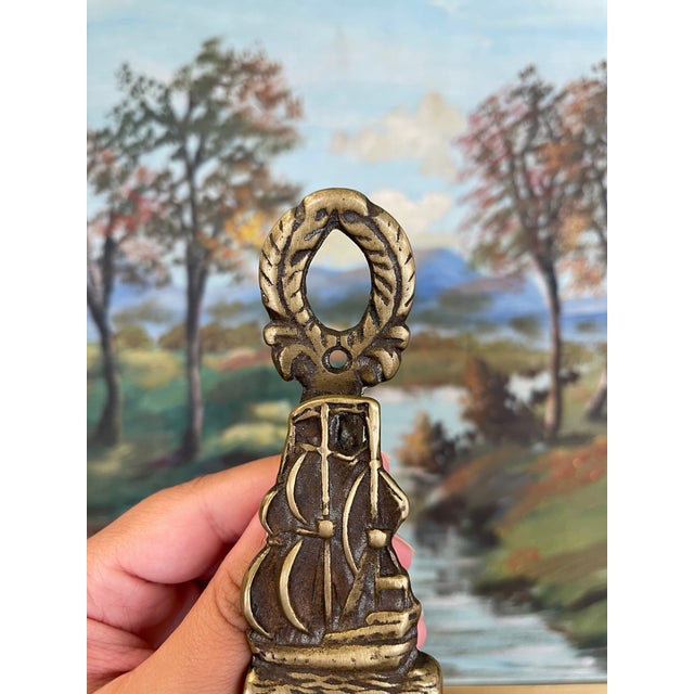 Mayflower Ship Door Knocker Nautical Colonial Revival. For Sale In Seattle - Image 6 of 9