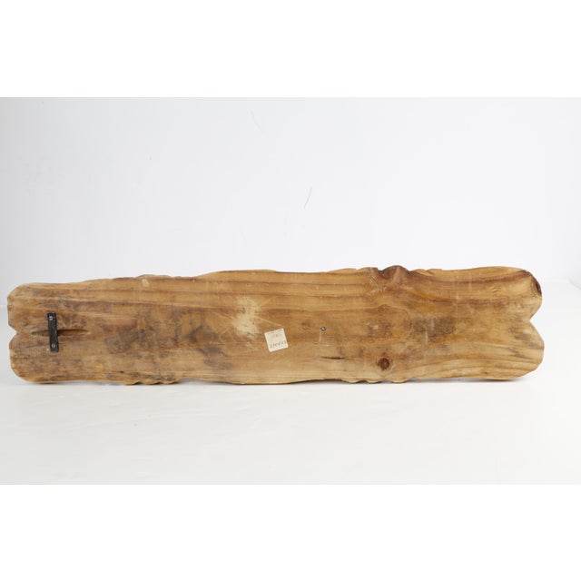Vintage Hand-Carved Wooden Wall Candle Holder | Folk Art Rustic Architectural Wall Sculpture For Sale - Image 12 of 16