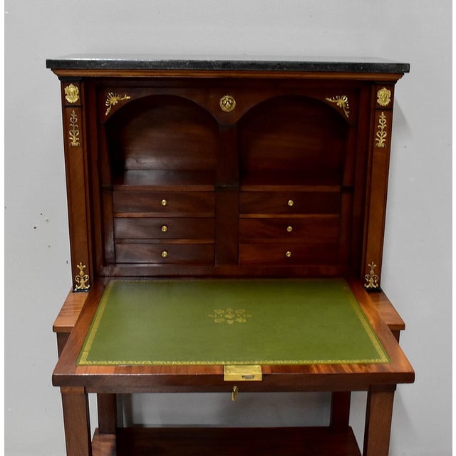Small Mahogany Secretary in Directory Style, 19th Century For Sale - Image 10 of 18