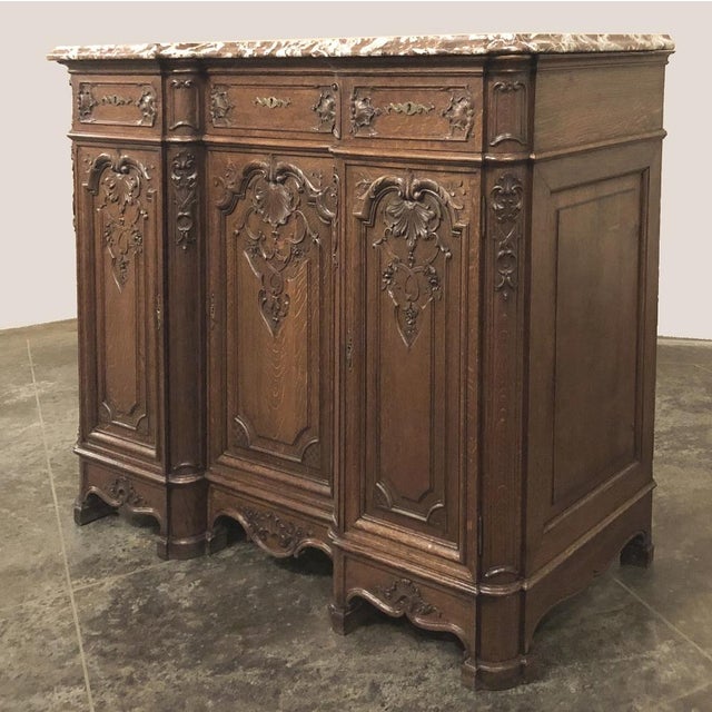 Antique Liegoise Louis XIV Marble Top Buffet For Sale - Image 4 of 15
