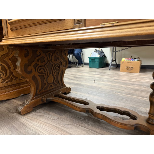 Early 20th Century Jacobean Revival Carved Oak Sideboard / Buffet For Sale - Image 4 of 7
