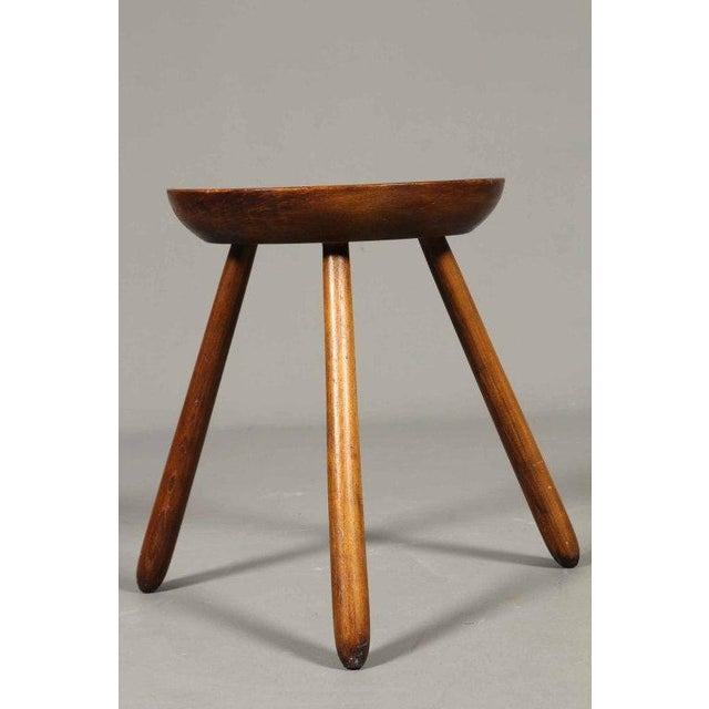 K. Thomsen 1960s A Stool by Arne Hovmand-Olsen For Sale - Image 4 of 5