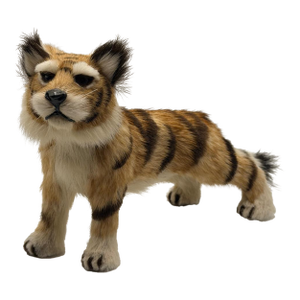 Realistic Faux Fur Tiger Figurine — 9” Handcrafted Wildlife Sculpture