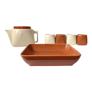 Ceramic Tea Service by Nanna Ditzel for Søholm, 1970s, Set of 6 For Sale