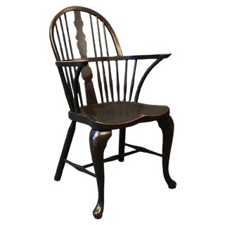 Black Painted Windsor Armchairs, 1880s, Set of 2 For Sale