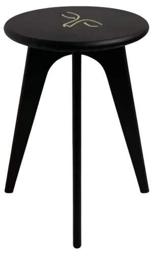 Face Design Black Stained Ash ASSY Stool by Mademoiselle Jo