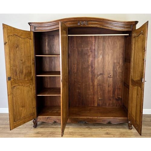 Vintage French Louis XVI Style Wardrobe in Oak For Sale - Image 10 of 11