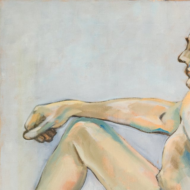 Figurative Male Nude With Distant Gaze - John Lombardo, C. 1980s For Sale - Image 3 of 8