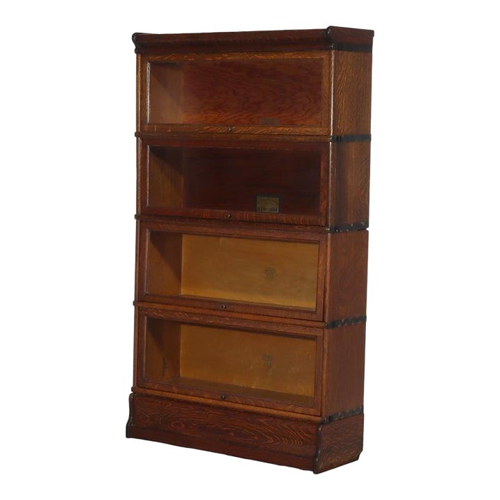 Globe Wernicke/Macey Arts & Crafts 4-Stack Oak Barrister Bookcase C1910 ...