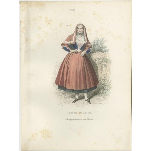 Italian Women Folk Costume Engravings, 1850, Engraving For Sale - Image 4 of 12