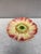 French Majolica pink flower plate Delphin Massier, circa 1890.