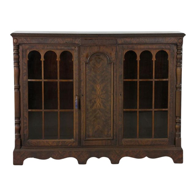 1920s Gothic Revival Grand Rapids Chair Company 3 Door Cabinet