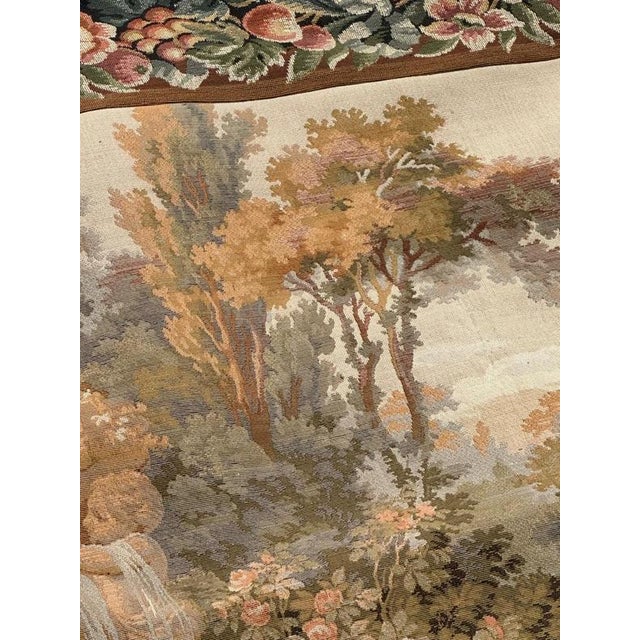 Vintage Aubusson Style Jacquard Tapestry, 1980s For Sale - Image 6 of 18