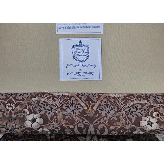 Vintage Hickory Chair Co Wingback William Morris Strawberry Thief Fabric For Sale - Image 18 of 18