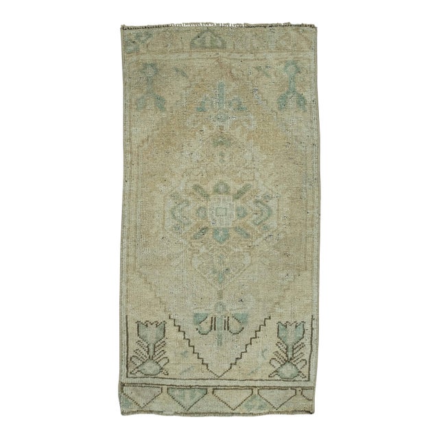 Turkish Mini Rug Oriental Hand Knotted Vintage Rug 1'6" x 2'11" #16671 For Sale
