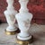 Vintage French Pair of Handcrafted White & Gold Floral Design Table Lamps 13" Tall For Sale - Image 14 of 18