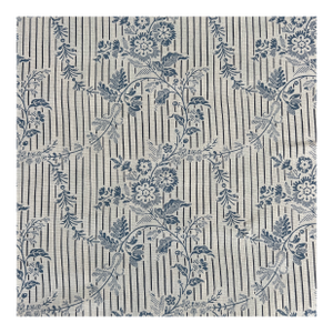 Alice Sergeant Douma Blue on Blue Linen Fabric by the Yard- 8 Yards