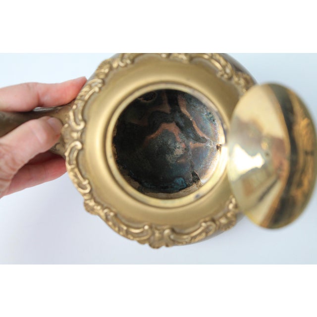 Vintage Middle Eastern Etched Brass Teapot For Sale - Image 14 of 14