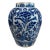 Late 18th Century Dutch Delft Blue and White Hand-Painted Baluster Vase For Sale
