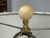 Amber Glass Table Lamp With Patterned Lamp Shade For Sale - Image 4 of 12