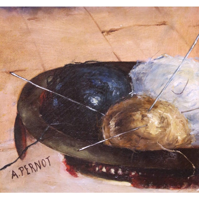 Pair of 19th Century French Pendant Cat Oil on Canvas Paintings Signed A. Pernot For Sale - Image 9 of 18