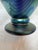 Orient & Flume Floral Blue Art Glass Vase, Signed For Sale - Image 11 of 12