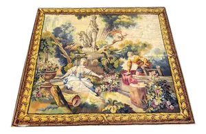 Antique French Pictorial Tapestry