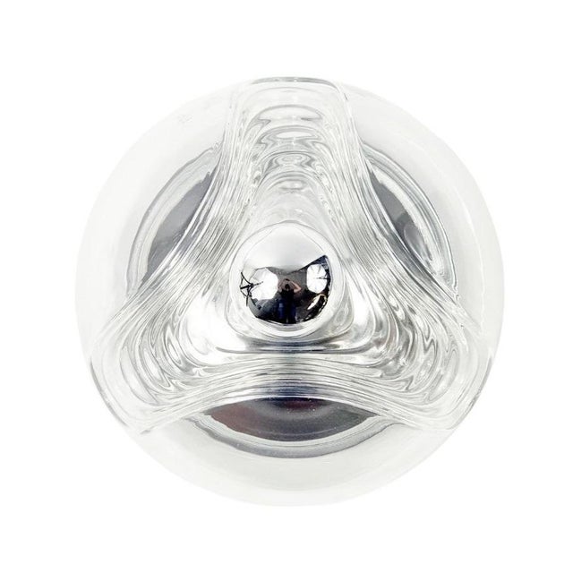 Mid-Century Space Age Glass Wave Flush Mount by Koch & Lowy for Peill & Putzler, Germany, 1970s For Sale - Image 10 of 10