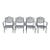 Tuscan Mediterranean Black Aluminum Metal Garden Patio Dining Chair - Set of 4 For Sale