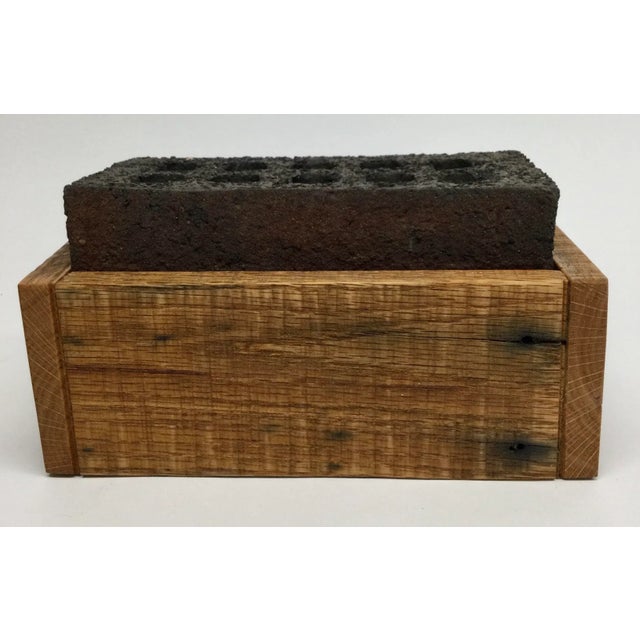 Rustic Wood Flower Frog Brick Vase by Some Like It Rough For Sale - Image 10 of 12