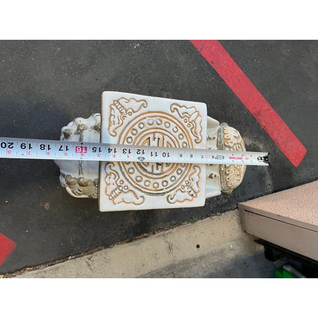 Beige Vintage Asian Ceramic Elephant Plantstand in Beige, 1970s For Sale - Image 8 of 12