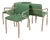 Hollywood Regency Chairs in Green Fabric and Gold Metal, 1970s, Set of 4 For Sale