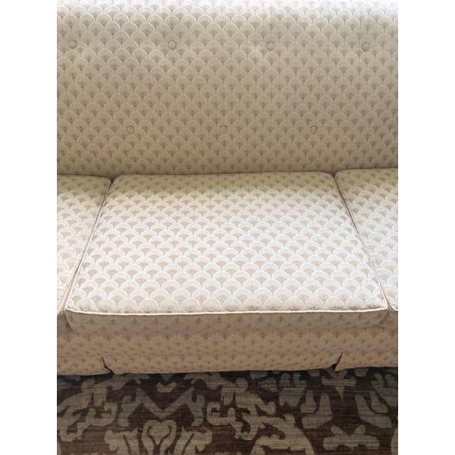 Tufted Diamond Pattern Sofa With Skirted Base — Traditional Style For Sale - Image 11 of 11