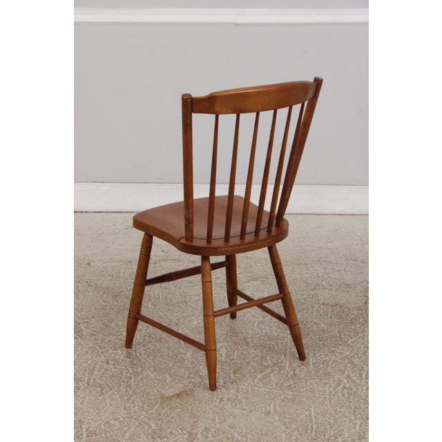 Wood Pair Hitchcock Early American Stenciled Dining Chairs For Sale - Image 7 of 18