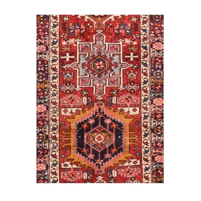 1940s Persian Karajeh Heriz Rug-3′10″ × 9′ For Sale - Image 4 of 5