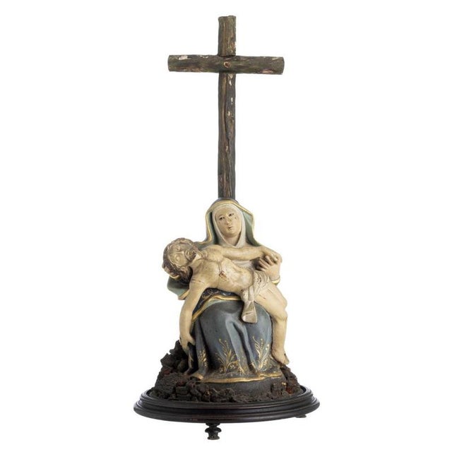 19th Century Portuguese Pietà Sculpture For Sale - Image 6 of 6