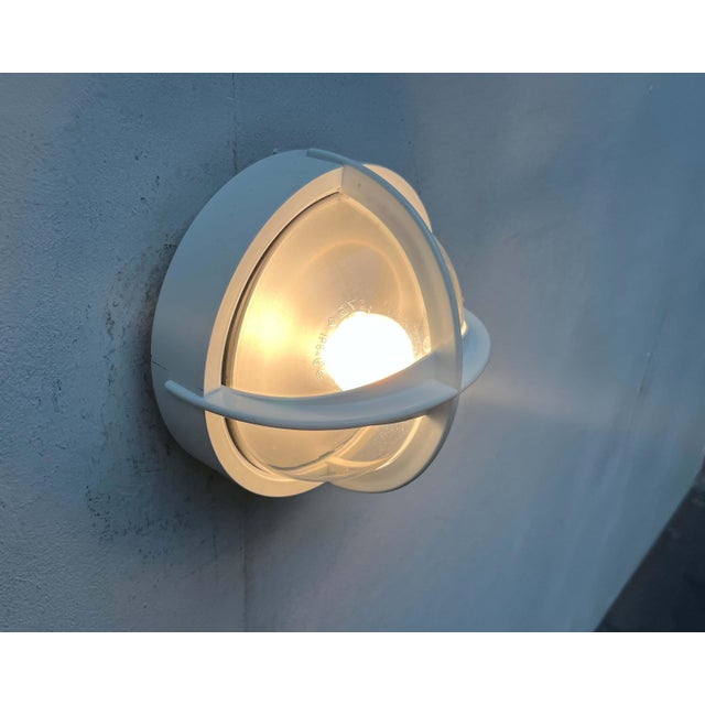 Mid-Century Modern Danish Pirat Mini White Outdoor Wall Lamp by Eva and Nils Koppel, Gert Edstrand for Nordisk Solar, 1960s For Sale - Image 10 of 18