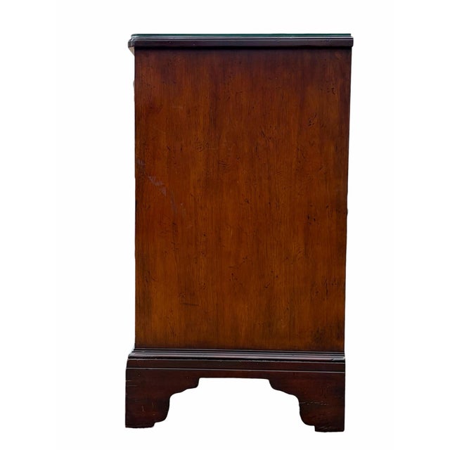 Wood Late 20th Century Baker Milling Road Cherry Burlwood Georgian Dressers - A Pair For Sale - Image 7 of 8