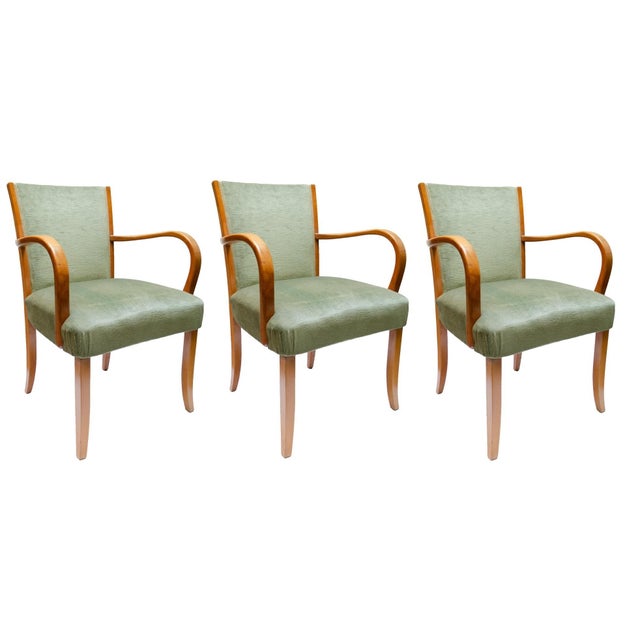 Mid-Century Modern Armchairs in Cherry, 1950s, Set of 4 For Sale - Image 4 of 5