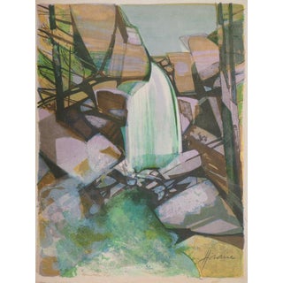 Camille Hilaire, Alsace, La cascade du Nideck, Lithograph For Sale