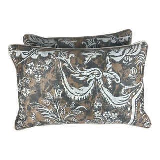 Fortuny Pillows W/ Velvet Backs For Sale
