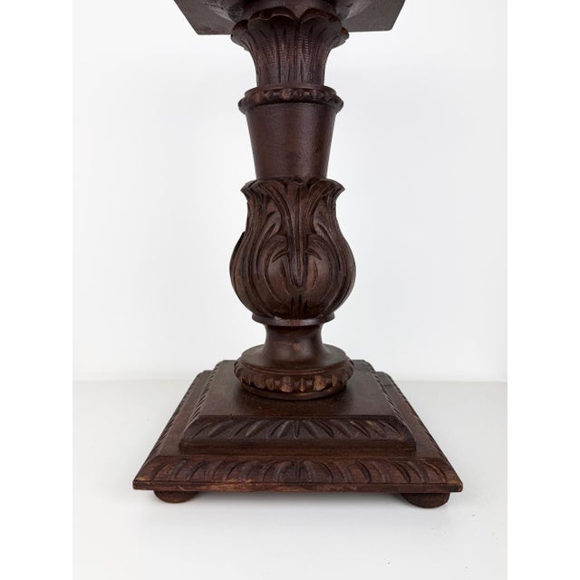 Antique Carved Wood Pedestal, 1890s For Sale - Image 9 of 17