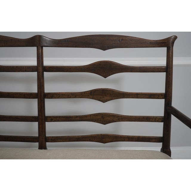 Wood Jonathan Charles Country Ladder Back Settee For Sale - Image 7 of 18