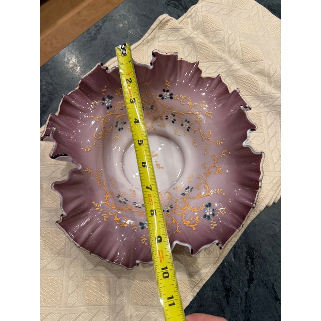Victorian-Era Hand-Blown Art Glass Bride's Bowl For Sale - Image 6 of 9