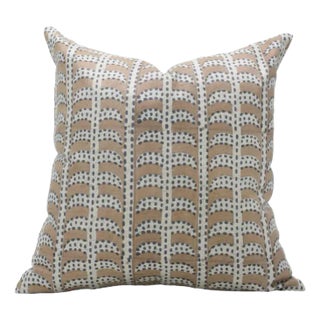 Fabdivine Handcrafted Block Print Cushion Cover 24x24 Inch Linen Blend- Garud For Sale