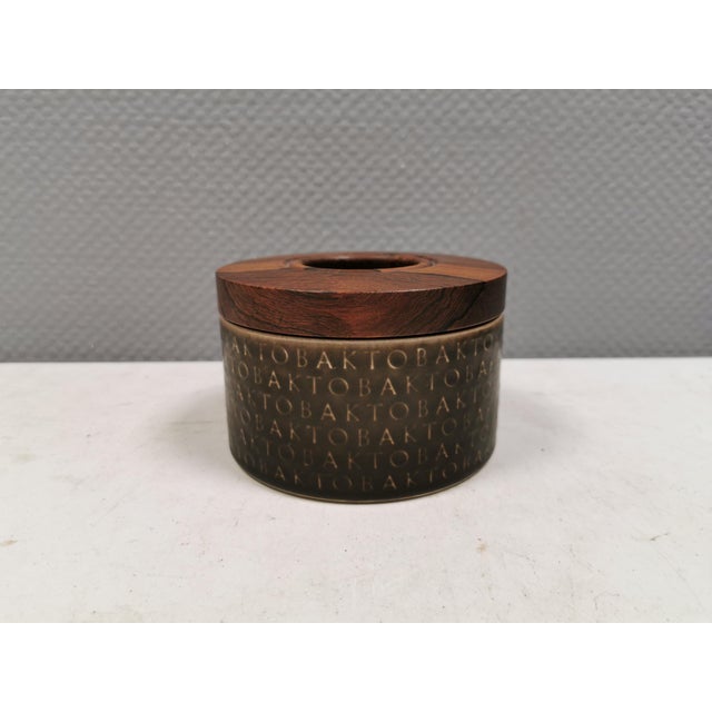 Very beautiful and extremely rare ceramic tobacco jar with rosewood lid by jhq denmark, 1960s. a fantastic collector's...