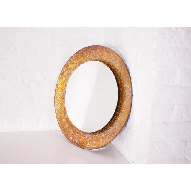 Illuminated Gold Glass Mirror, 1970s For Sale - Image 6 of 6